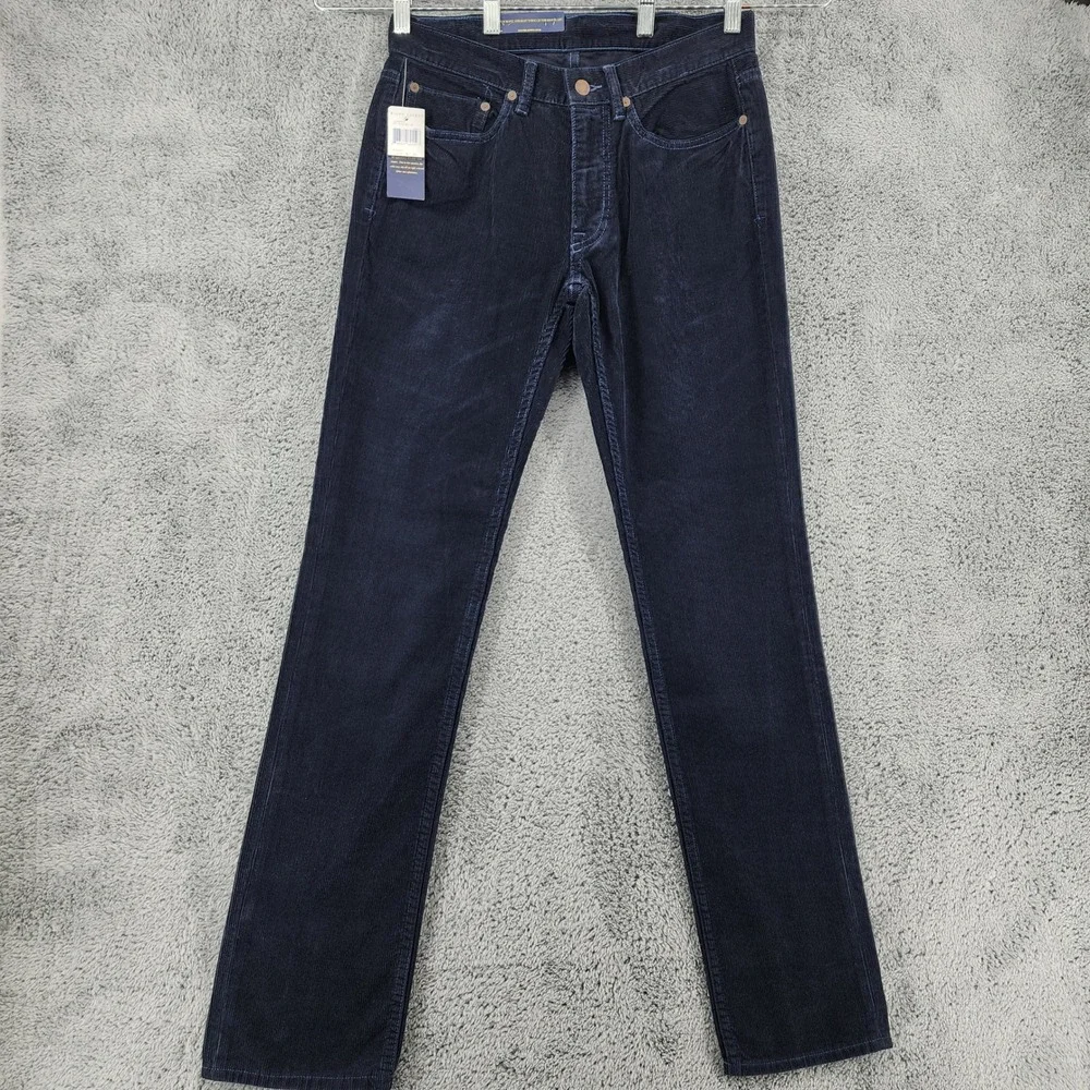 Polo Ralph Lauren Pants Mens 30x32 Navy Blue Corduroy Straight Low Rise Classic